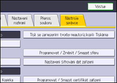 Ilustrace displeje ovládacího panelu