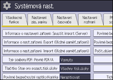 Ilustrace displeje ovládacího panelu