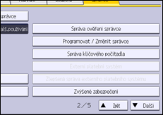 Ilustrace displeje ovládacího panelu