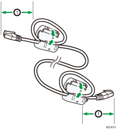 Abbildung des Ethernet-Kabels mit Ferritkern