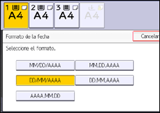 Ilustración de la pantalla panel de mandos
