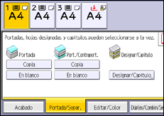Ilustración de la pantalla del panel de mandos