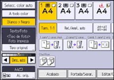 Ilustración de la pantalla del panel de mandos