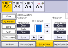 Ilustración de la pantalla del panel de mandos
