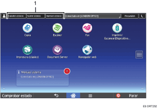 Ilustración numerada de cambio de modo
