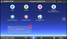 Ilustración de la pantalla panel de mandos