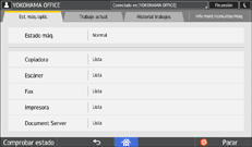 Ilustración de la pantalla panel de mandos