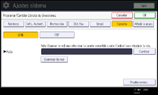 Ilustración de la pantalla panel de mandos