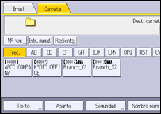 Ilustración de la pantalla panel de mandos