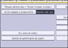 Ilustración de la pantalla panel de mandos