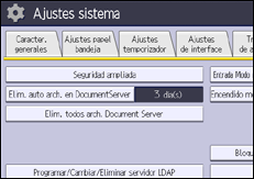 Ilustración de la pantalla panel de mandos
