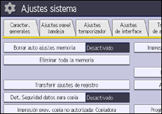 Ilustración de la pantalla panel de mandos