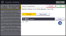 Ilustración de la pantalla panel de mandos