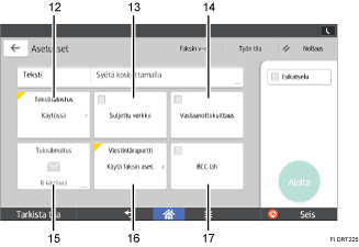 Käyttöpaneelin numeroitu näyttö