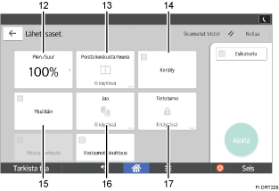 Käyttöpaneelin numeroitu näyttö