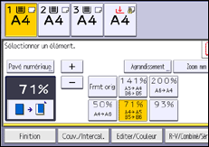 Illustration de l'écran du panneau de commande