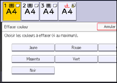 Illustration de l'écran du panneau de commande