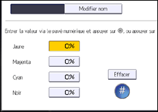 Illustration de l'écran du panneau de commande