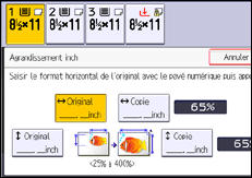 Illustration de l'écran du panneau de commande