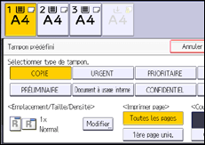 Illustration de l'écran du panneau de commande