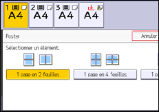 Illustration de l'écran du panneau de commande