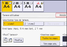 Illustration de l'écran du panneau de commande