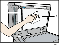Illustration numérotée du chargeur automatique de documents avec retournement