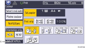 Illustration numérotée du panneau de commande