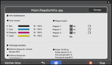 Illustration de l'écran du panneau de commande