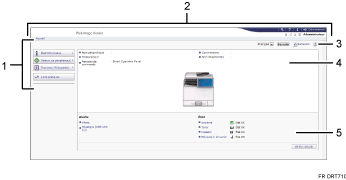 Illustration de l'écran du navigateur Web avec légende numérotée