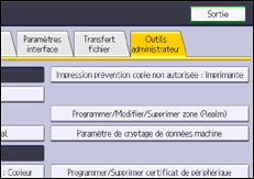Illustration de l'écran du panneau de commande