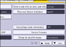 Illustration de l'écran du panneau de commande