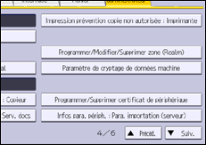 Illustration de l'écran du panneau de commande