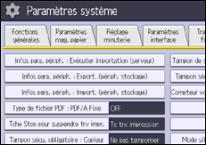 Illustration de l'écran du panneau de commande