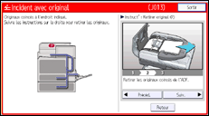Illustration de l'écran du panneau de commande