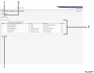 Illustration de l'écran du navigateur Web avec légende numérotée