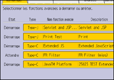 Illustration de l'écran du panneau de commande