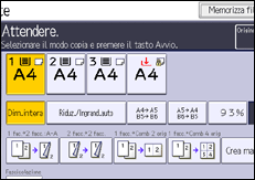 Illustrazione della schermata sul pannello di controllo