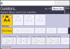 Illustrazione della schermata sul pannello di controllo