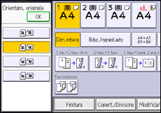 Illustrazione della schermata sul pannello di controllo
