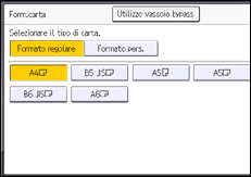 Illustrazione della schermata sul pannello di controllo