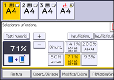 Illustrazione della schermata sul pannello di controllo