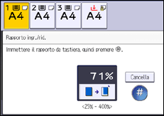Illustrazione della schermata sul pannello di controllo