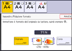 Illustrazione della schermata sul pannello di controllo