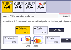 Illustrazione della schermata sul pannello di controllo