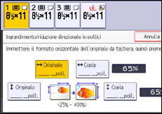 Illustrazione della schermata sul pannello di controllo