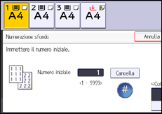 Illustrazione della schermata sul pannello di controllo