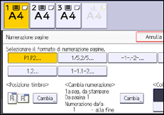 Illustrazione della schermata sul pannello di controllo