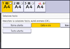 Illustrazione della schermata sul pannello di controllo