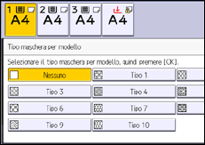 Illustrazione della schermata sul pannello di controllo